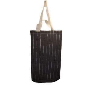 Room Essentials Adult Black White Striped Lightweight Laundry Tote Bag One Size